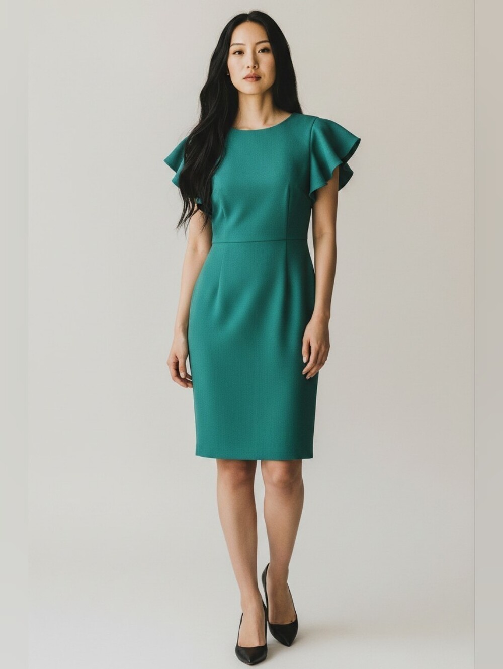 Glamour Teal Midi Dress